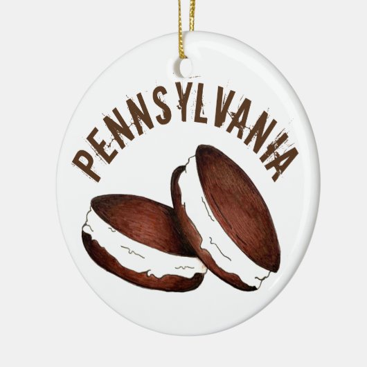 Amish Pennsylvania PA Dutch Foods Whoopie Pie Keramisch Ornament (Links)