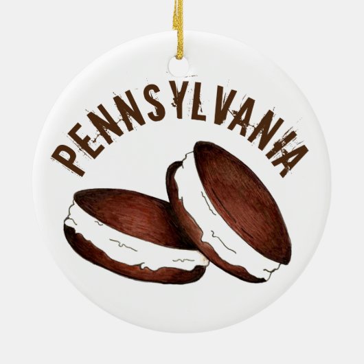 Amish Pennsylvania PA Dutch Foods Whoopie Pie Keramisch Ornament (Achterkant)