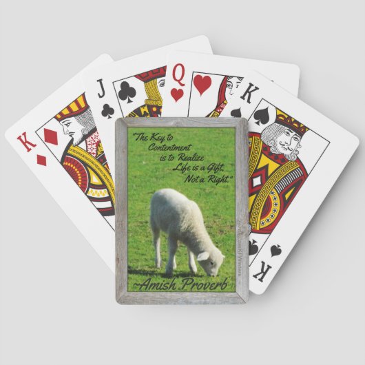 Amish Proverb! Cute Lamb! Amish Boerderijen! Pokerkaarten (Achterkant)