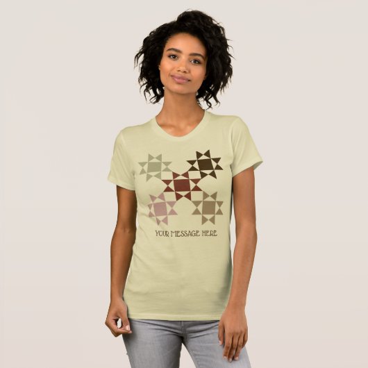 Amish Quilt Aangepaste bericht Graphic T-shirt (Voorkant volledig)