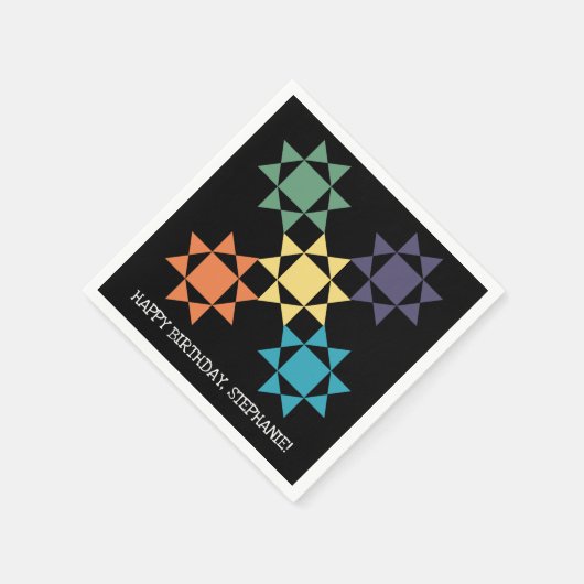 Amish Quilt Blocks Gepersonaliseerde Quilting Them Servet (Hoek)