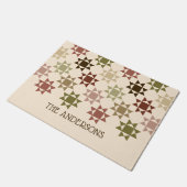 Amish Quilt Druk Neutrale Kleuren Gepersonaliseerd Deurmat (Schuin)