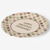 Amish Quilt Druk Neutrale Kleuren Gepersonaliseerd Papieren Bordje (Gekanteld)