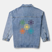 Amish Quilt Graphic Aangepaste bericht gepersonali Denim Jacket (Achterkant)