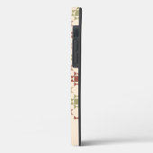 Amish Quilt Print Cream, bruin gepersonaliseerd Case-Mate iPhone Case (Achterkant / Links)