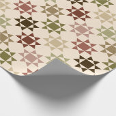 Amish Quilt Print Neutrale kleuren gepatterd Cadeaupapier (Hoek)