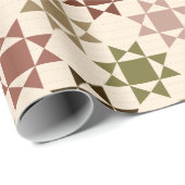 Amish Quilt Print Neutrale kleuren gepatterd Cadeaupapier (Rol Hoek)