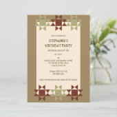 Amish Quilt Print Quilten Thema Custom Party Inv Kaart (Staand voorkant)
