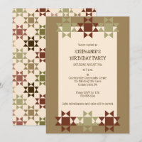 Amish Quilt Print Quilten Thema Custom Party Inv