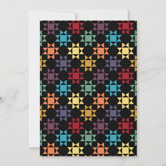 Amish Quilt Print Quilten Thema Custom Party Kaart (Achterkant)