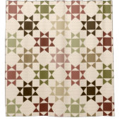 Amish Quilt Print Sage Groen, Cream Patroon Douchegordijn (Voorkant)