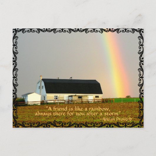 Amish Rainbow. Vrienden spreekwoord. Briefkaart (Voorkant)