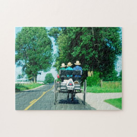 Amish rijtuig Indiana. Legpuzzel (Horizontaal)