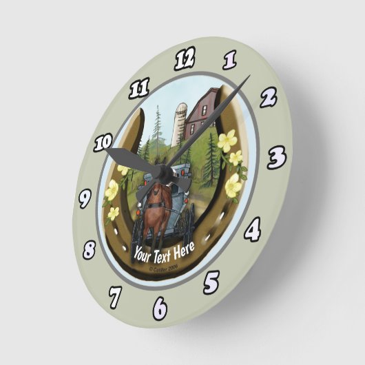 Amish Road Trip Hoefijzer aangepaste klok (Hoek)