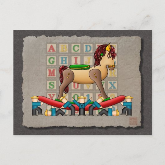 Amish Rocking Horse Briefkaart (Voorkant)