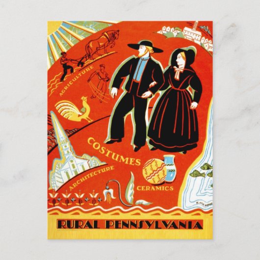 Amish & Rural Pennsylvania Briefkaart (Voorkant)
