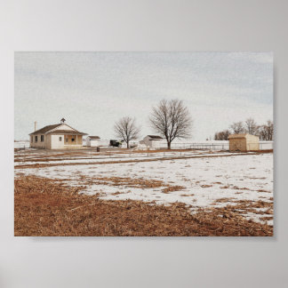 Amish schoolhuis afdruk poster