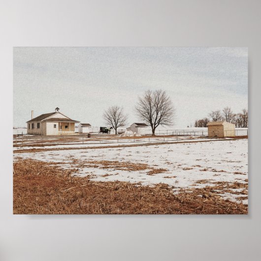Amish schoolhuis afdruk poster (Voorkant)