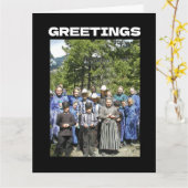 AMISH THANKSGIVING GRAPPIG WENSKAART KAART (Gele Bloem)