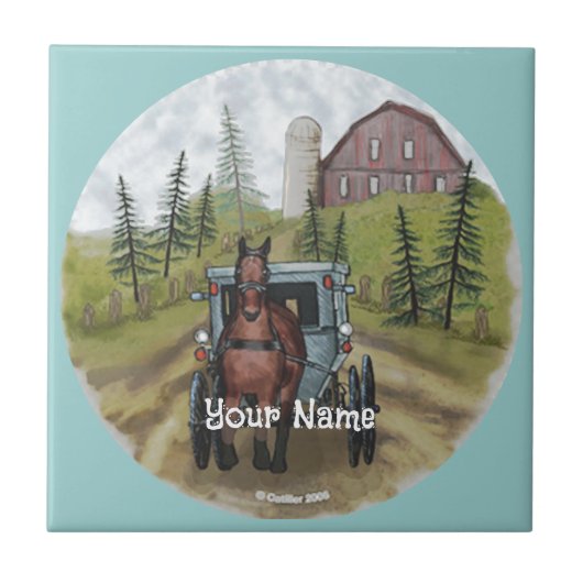 Amish Town Day Tegeltje (Voorkant)