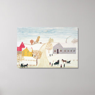 Amish Village Canvas Afdruk