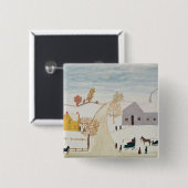 Amish Village Vierkante Button 5,1 Cm (Voorkant /achterkant)