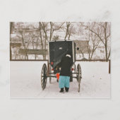 Amish Woman Loading Buggy - Briefkaart (Voorkant)