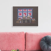 Amish Women Quilting Canvas Afdruk (Insitu (Woonkamer))