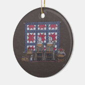 Amish Women Quilting Keramisch Ornament (Links)