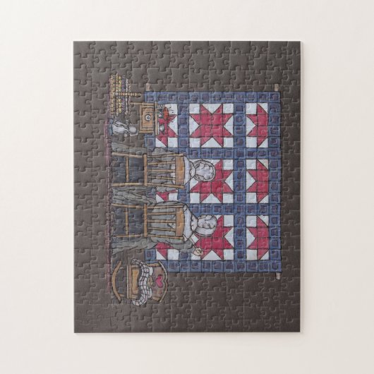 Amish Women Quilting Legpuzzel (Verticaal)