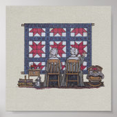 Amish Women Quilting Poster (Voorkant)