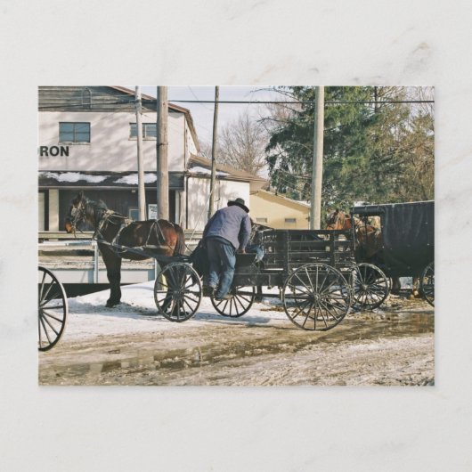 Amishman Parking Buggy Briefkaart (Voorkant)