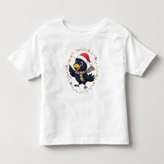 AMITA | Cheerful Crow - Holiday Lights Kinder Shirts (Voorkant)