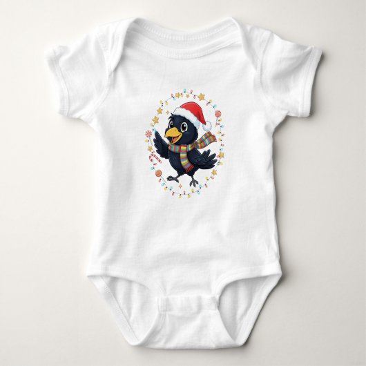 AMITA | Cheerful Crow - Holiday Lights Romper (Voorkant)