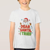 AMITA | Dear Santa, I Tried - Funny Christmas Tri-Blend Shirt (Voorkant)