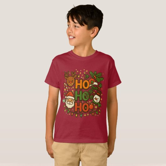 AMITA | HO HO HO Holiday Crew Tee T-shirt (Voorkant volledig)