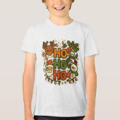 AMITA | HO HO HO Holiday Crew Tee Tri-Blend Shirt (Voorkant)