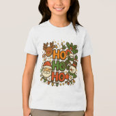AMITA | HO HO HO Holiday Crew Tee Tri-Blend Shirt (Voorkant)