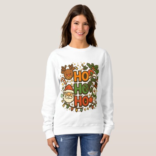 AMITA | HO HO HO Holiday Crew Tee Trui (Voorkant volledig)