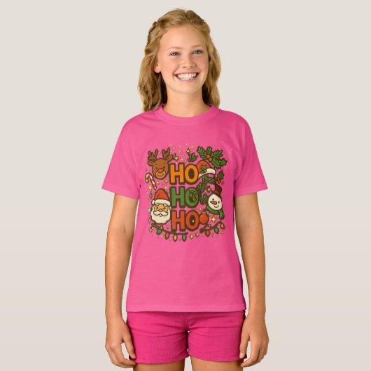 AMITA | HO HO HO Kerst Crew T-shirt (Voorkant volledig)