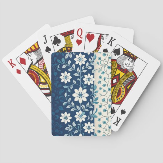 AMITA | Infinite Bloom | Blue Floral Harmony Pokerkaarten (Achterkant)