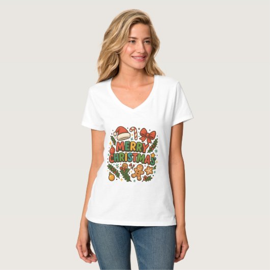 AMITA | Kerstmis Party T-shirt (Voorkant volledig)