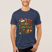AMITA | Merry Christmas Party Tee Tri-Blend Shirt (Voorkant)