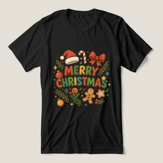 AMITA | Merry Christmas Party Tee Tri-Blend Shirt (Design voorkant)