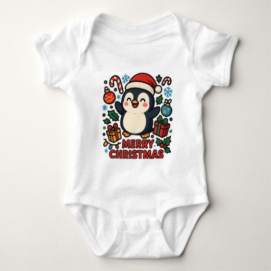 AMITA - Merry Christmas Penguin Romper (Voorkant)