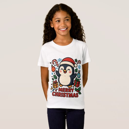 AMITA | Merry Christmas Penguin T-shirt (Voorkant volledig)