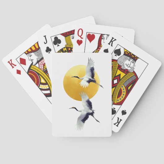 AMITA | Oneindige Harmonie | Gouden Kraanvogels Pokerkaarten (Achterkant)