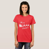 Amita - Santa Sleigh Christmas Design T-shirt (Voorkant volledig)