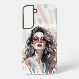 AMITA | Soft Pastel Art Woman Phone Cases Samsung Galaxy Hoesje