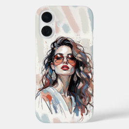 AMITA | Zachte Pastel Kunst Vrouw Telefoonhoesjes iPhone 16 Hoesje